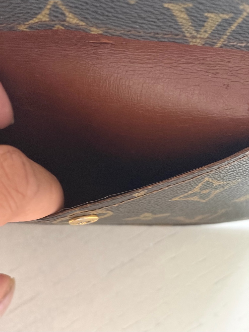 Louis Vuitton Monogram Canvas Brown & Gold Envelope Wallet Cardholder - Picture 10 of 11